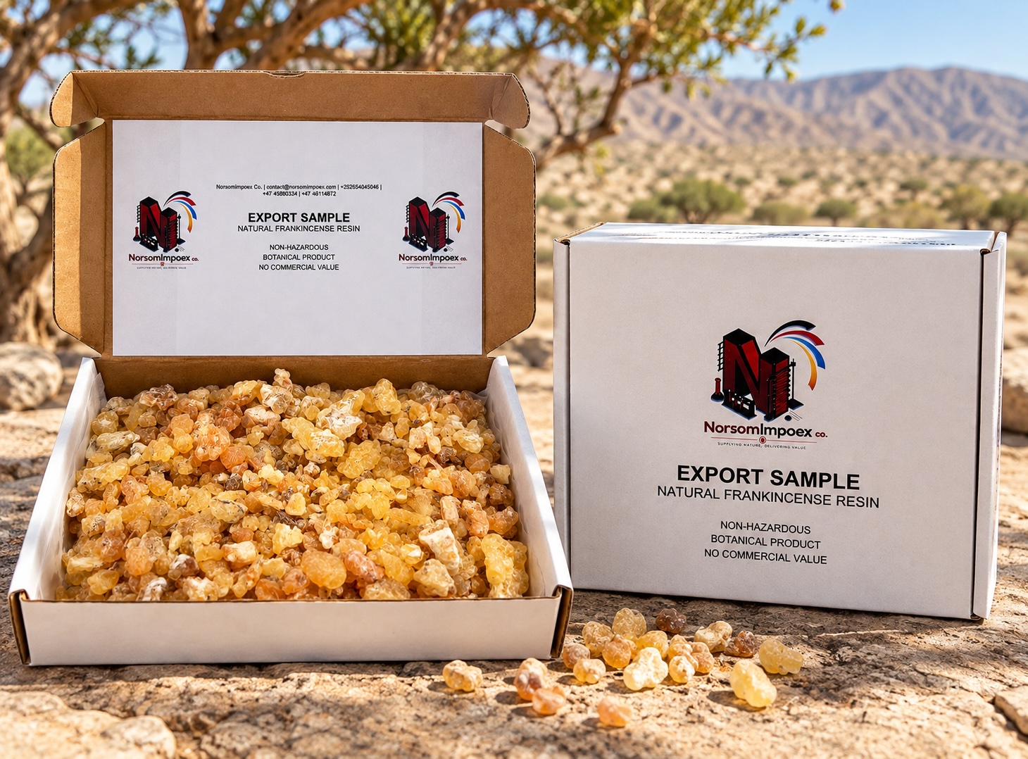 Packaged frankincense resin