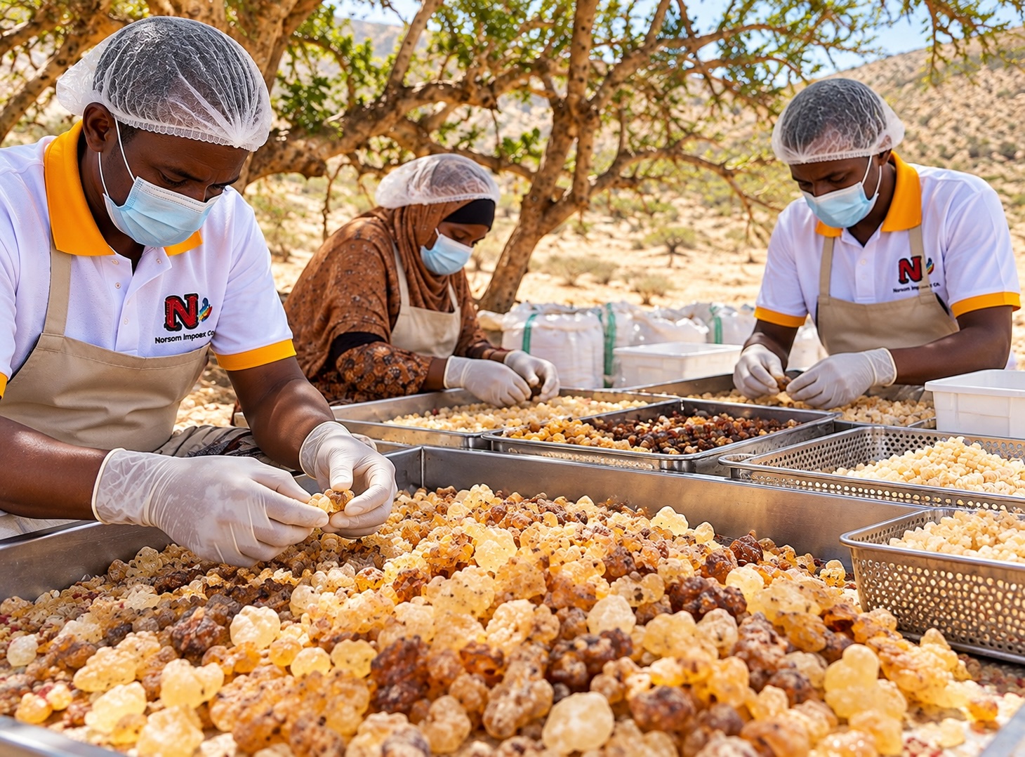Frankincense sorting and grading